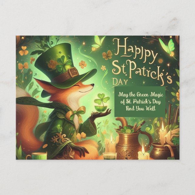 Grönt Magic of St. Patrick's Day Hitta dig bra Vykort (Framsida)