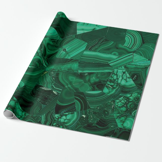 Grönt Malachite Presentpapper (Utrullad)