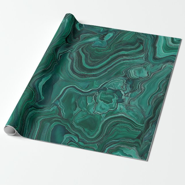 Grönt Malachite Stone Presentpapper (Utrullad)