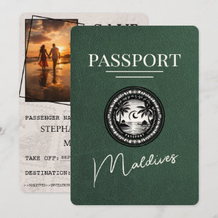 Grönt Maldivernas pass Spara datum Datumet