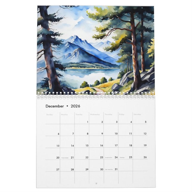 Grönt - målkalender för natur kalender (Dec 2026)
