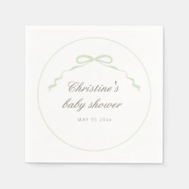 Grönt Mallard Anka Baby Shower Napkins Pappersservett