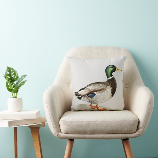 Grönt Mallard Anka Hunting Nature Art Kudde (Stol)