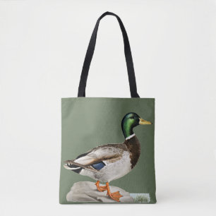 Grönt Mallard Anka Hunting Nature Art Tygkasse
