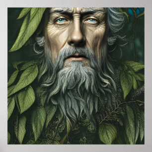 Grönt Man Folklore Gudom Digital Art Poster