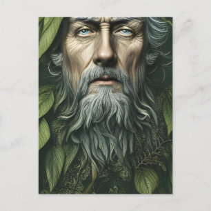 Grönt Man Folklore Gudom Digital Art Vykort