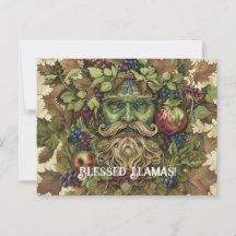 Grönt Man Lammas Greeting Card