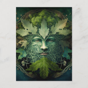 Grönt Man Mandala Fantasy Art Vykort