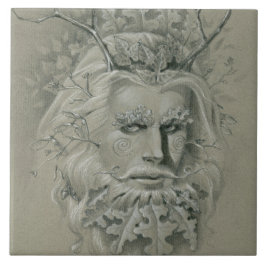 Grönt Man med Oak Löv Beard Kakelplatta