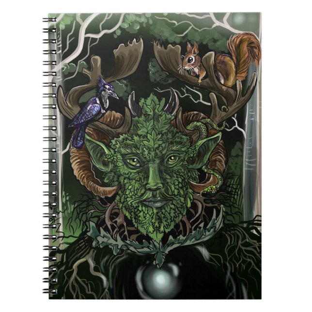 Grönt Man~ notebook Anteckningsbok Med Spiral (Framsidan)