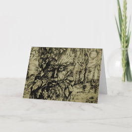 Grönt Man sepia Card Kort