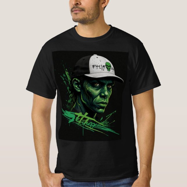 Grönt Man T Shirt (Framsida)