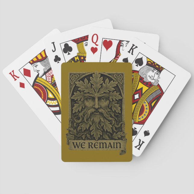 Grönt Man "We Remain" Pagan Nature Spirit Casinokort (Baksidan)