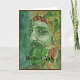 Grönt Man Yule Card Helgkort