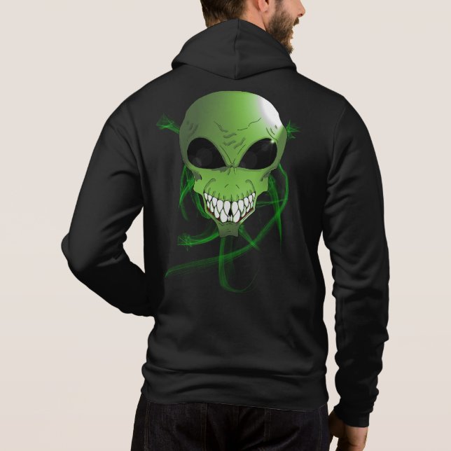 Grönt Manar Bella+Canvas Fullt-Zip Hoodie Tee (Baksida)