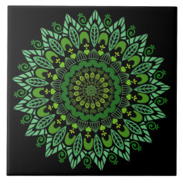 Grönt Mandala Ceramic Tile Kakelplatta