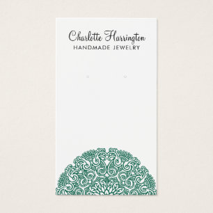 Grönt Mandala Earring Jewelry Visning Card Visitkort