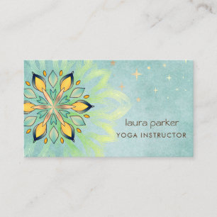Grönt Mandala Holistic Lotus Blommigt Zen Yoga Visitkort