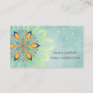 Grönt Mandala Holistic Lotus Blommigt Zen Yoga Visitkort