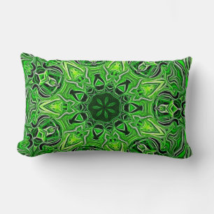 Grönt Mandala Mönster Lumbar Pillow Lumbarkudde