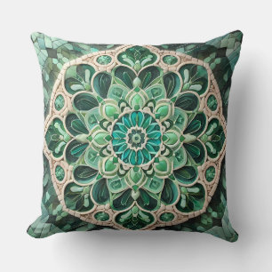 Grönt Mandala Mönster: Naturharmoni Kudde