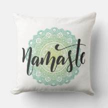 Grönt Mandala Namaste Pillow