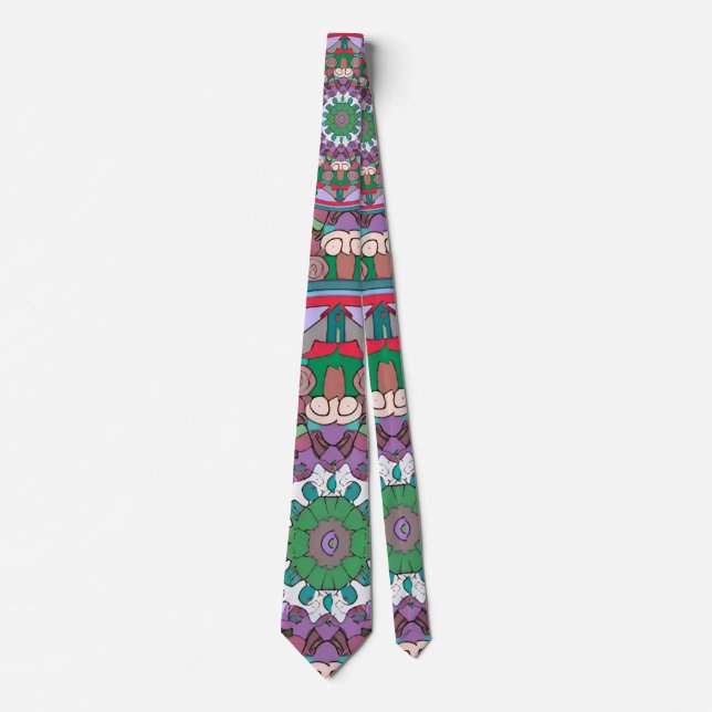 Grönt Mandala Neck Tie Slips (Framsida)