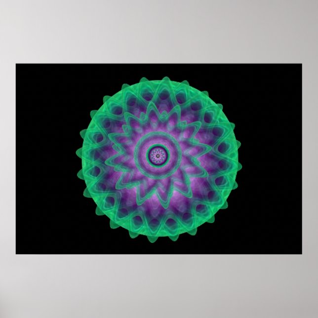 Grönt Mandala Poster (Framsidan)
