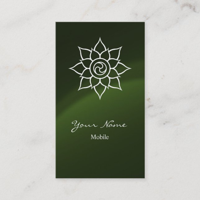Grönt Mandala Visitkort (Framsida)