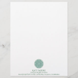 Grönt Mandala Yoga Brevhuvud