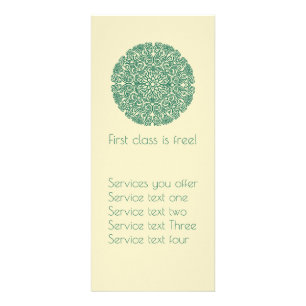 Grönt Mandala Yoga eller holistisk verksamhet Reklamkort