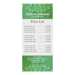 Grönt Mandala Yoga Meditation Business Reklamkort