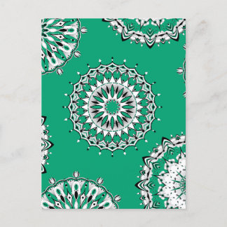 Grönt Mandalas 1 vykort