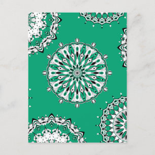 Grönt Mandalas 2 vykort