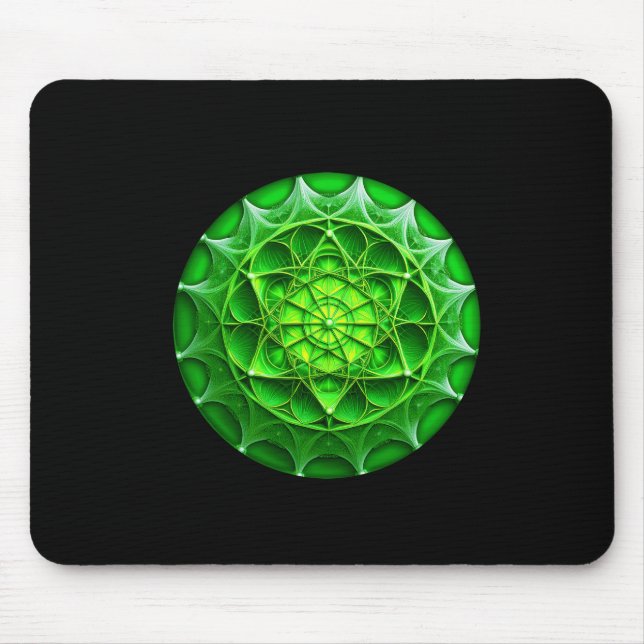 Grönt Mandelbrot Shield Musmatta (Framsidan)