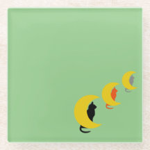 Grönt Måne Cat Underlägg