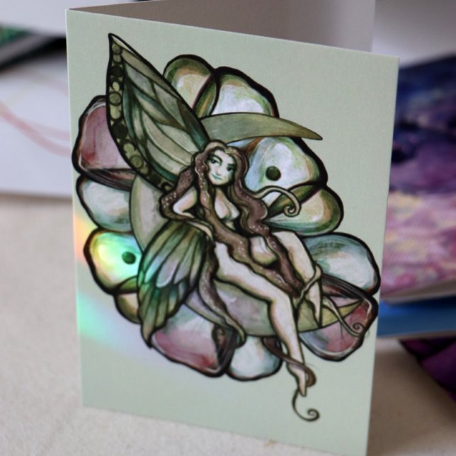 Grönt Måne Fairy Flower MoonChild-Älvor Kort (Skapare uppladdad)