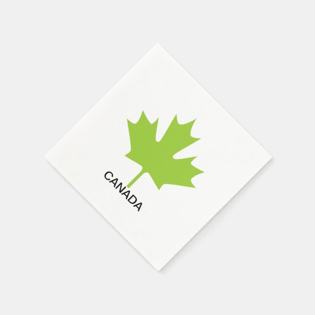 Grönt Maple Löv Kanada Pappersservett (Hörn)