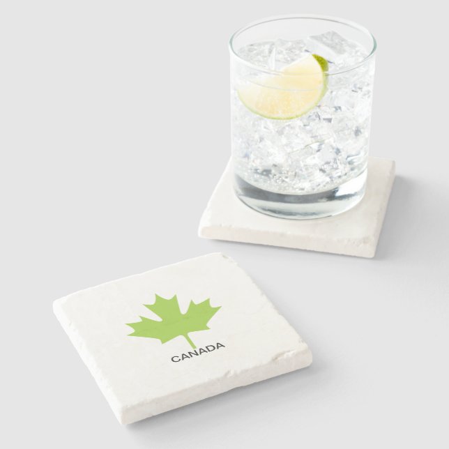 Grönt Maple Löv Kanada Stenunderlägg (Sidan)