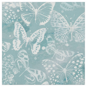 Grönt Marble Butterflies Tyg