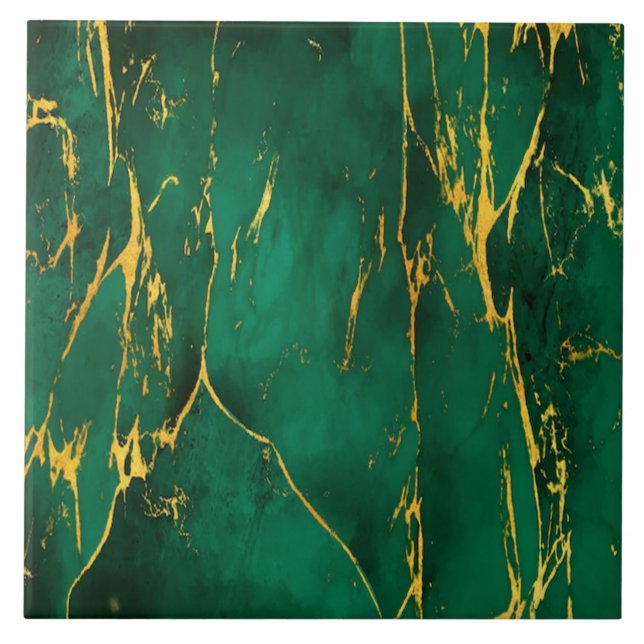 Grönt Marble Ceramic Tile Kakelplatta (Framsidan)