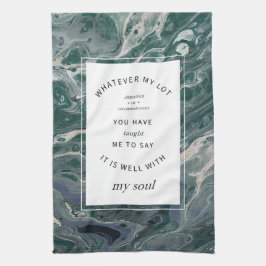 Grönt Marble Christian Hymn Kitchen Towel Kökshandduk
