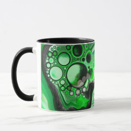 Grönt Marble Digital Fluid Art Finare Mugg