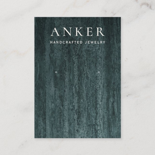 Grönt Marble Earring Jewelry Visning Visitkort (Framsida)