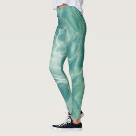 Grönt Marble Leggings