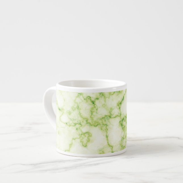 Grönt Marble Mönster Espressomugg (Framsida vänster)