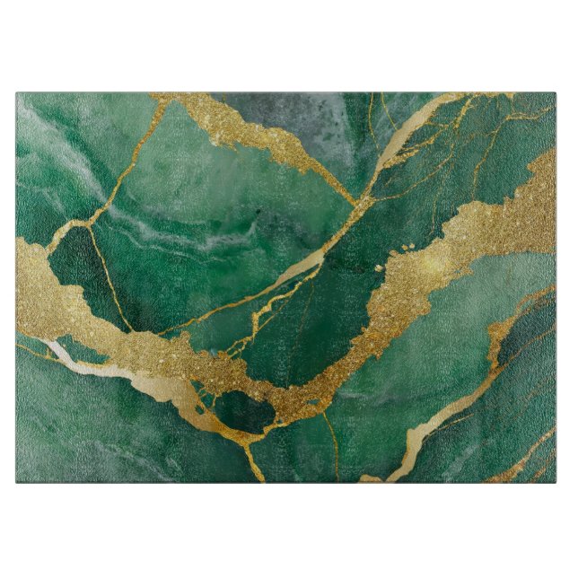 Grönt Marble Mönster med Guld (Framsidan)