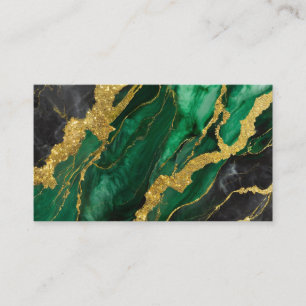 Grönt Marble Mönster med Guld Visitkort