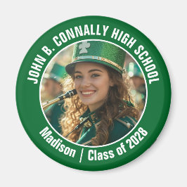 Grönt Marching Band Photo High School Spirit Magnet