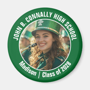 Grönt Marching Band Photo High School Spirit Magnet